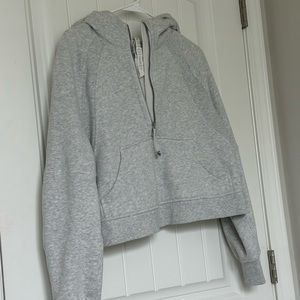 Lululemon Scuba Oversized Half-Zip Hoodie M/L Light Heathered Grey.